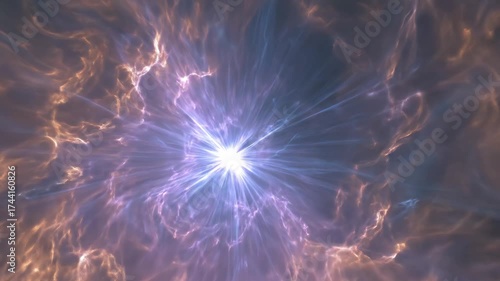 Explosive purple plasma in deep space, representing power, transformation, and cosmic mystery. Perfect for sci-fi visuals.