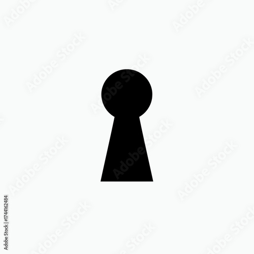 Sleek Minimalist Black Keyhole Vector Illustration on Clean White Background