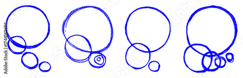 Abstract Circle Shaped For Background Crayon Chalk Drawing Doodle Vector Set
