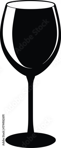 Elegant wine glass silhouette vector illustration for drinks and celebration