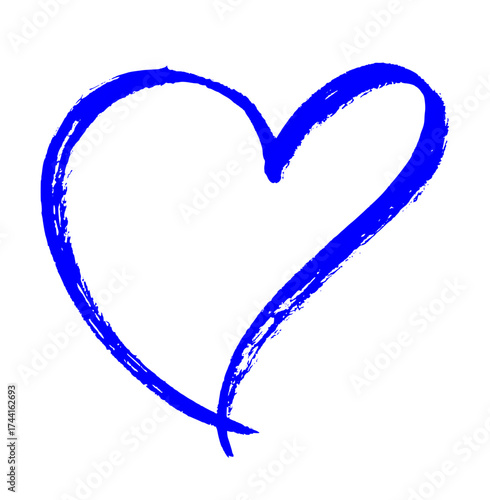 Heart Shape Ink Brush Stroke Drawing Vector Set