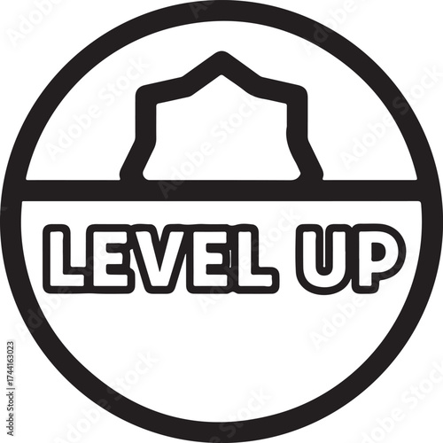 Level up  sign vector for gaming