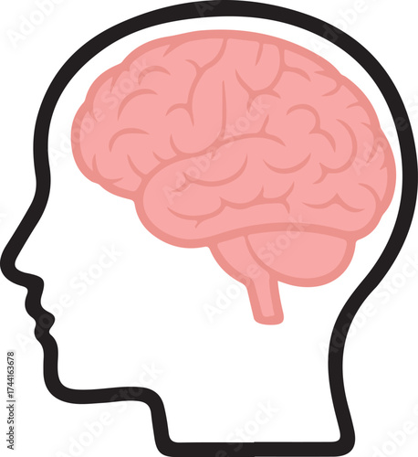 Head with brain symbol vector icon .
