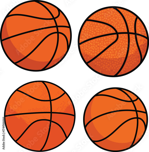 Basketball sport hoops Element Collection vector and illustration white color background
