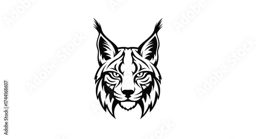 Stylized lynx head logo graphic design Keywords: lynx, head, logo, graphic, design, animal, wild