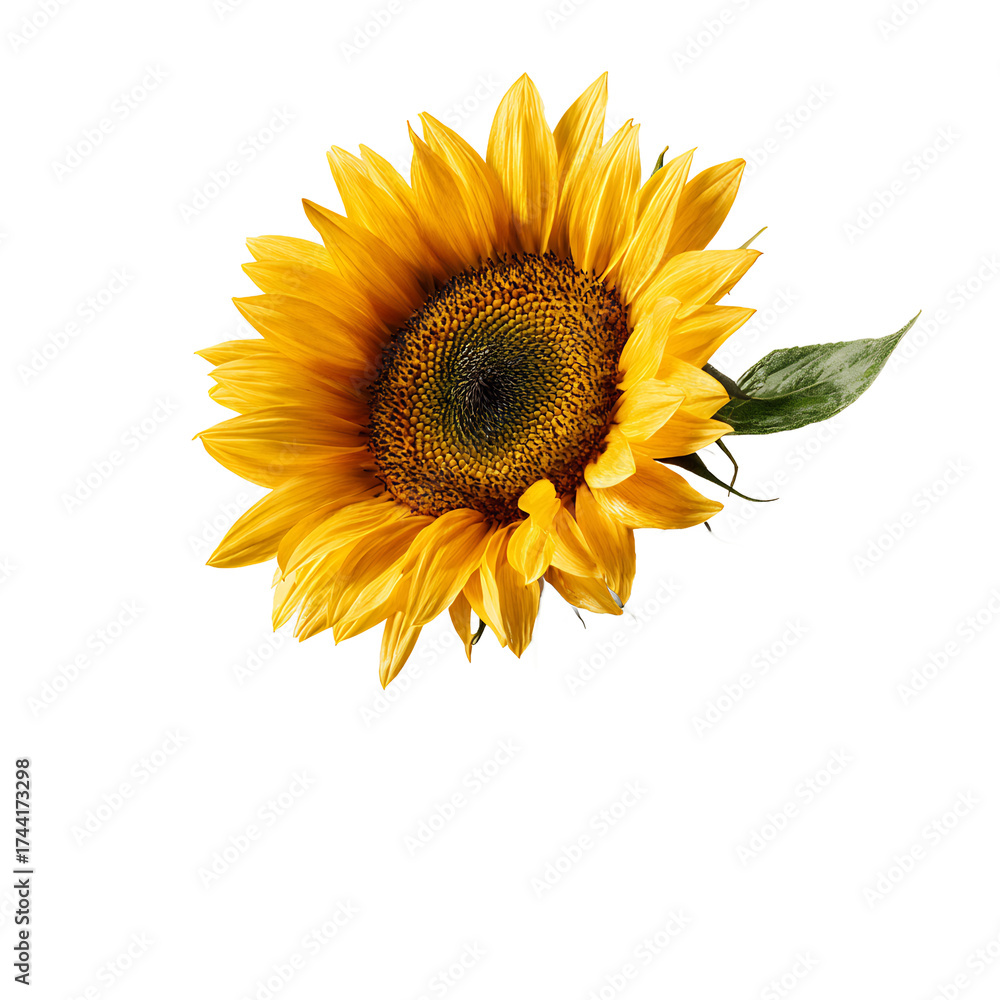 Obraz premium Sunflower isolated bright yellow flower design summer nature concept botanical illustration garden and floral visuals