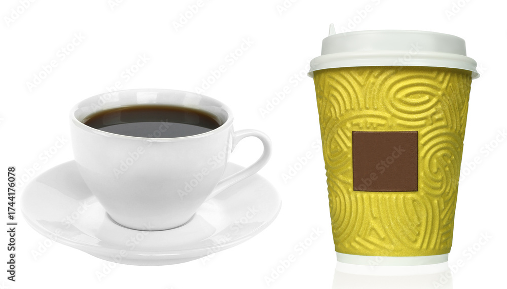 Φωτογραφία Set of coffee cup and specialty glass, isolated on transparent background