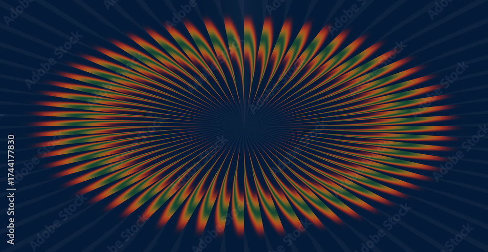 Obraz premium Abstract circular pattern with orange and green accents