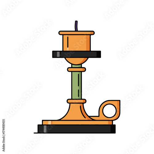 Colorful candle holder with unique design and vibrant colors on white background. Elegant candle holder combines modern style with traditional elements for home decor.