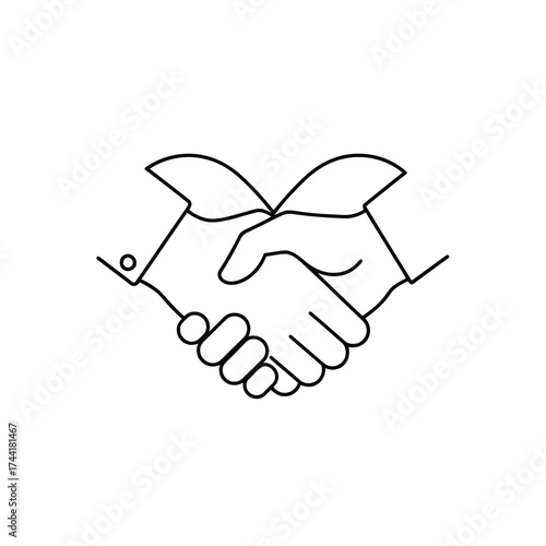 Vector illustration of handshake icon isolated on white background