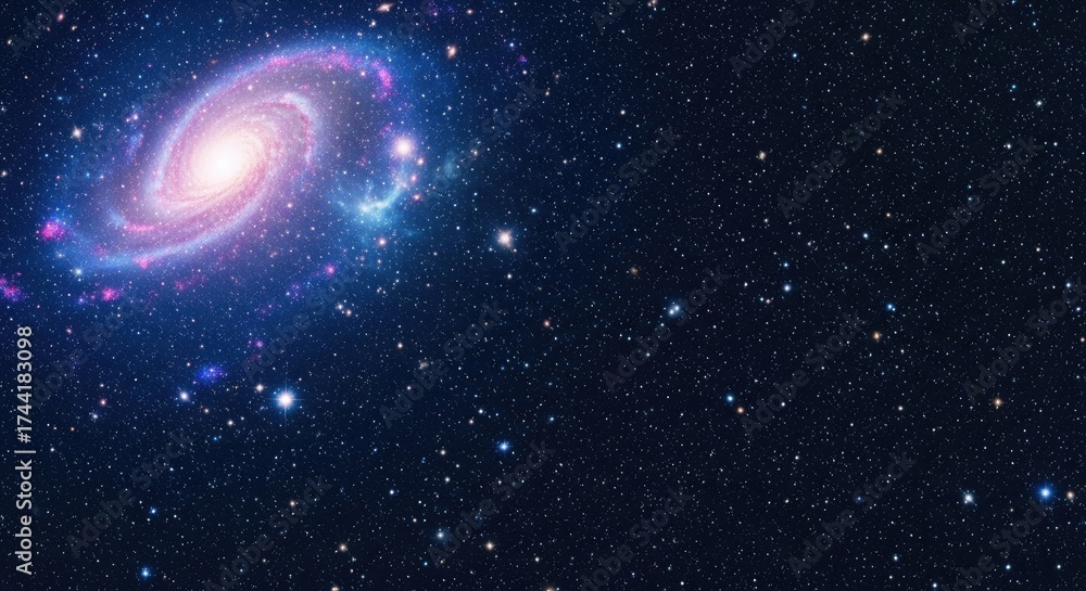 Fototapeta premium Spiral Galaxy in Deep Space with Stars cosmos universe