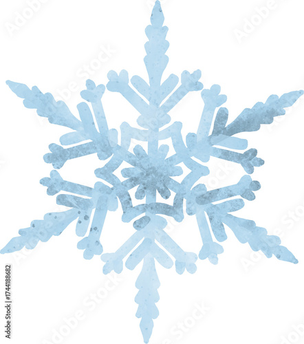 snowflakes snow blue watercolor illustration