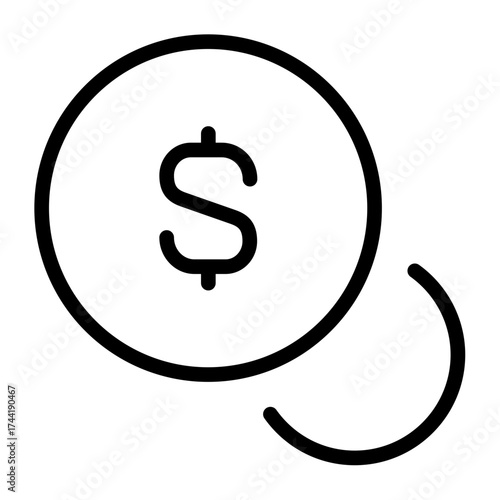 Vector art of dollar coin icon, vector