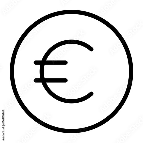 Vector art of euro coin icon, vector