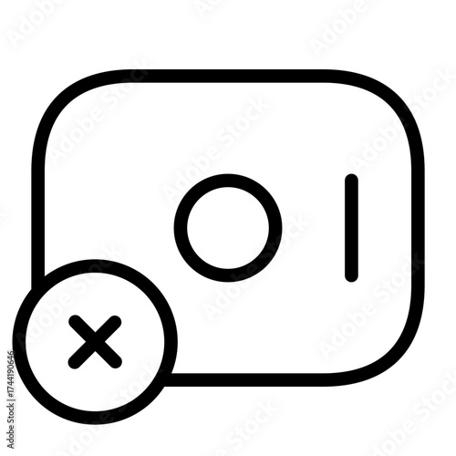 Vector art of disabled camera