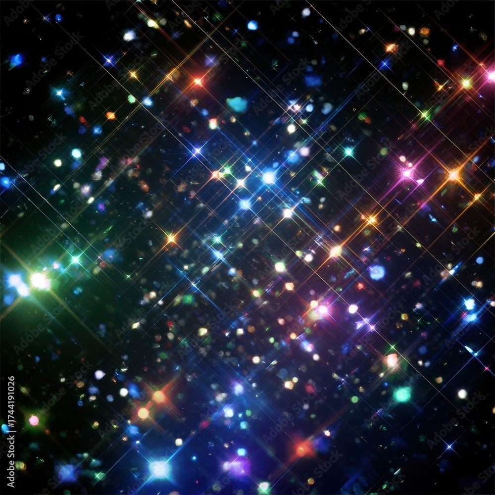 Fototapeta premium Colorful abstract cosmic background with stars.