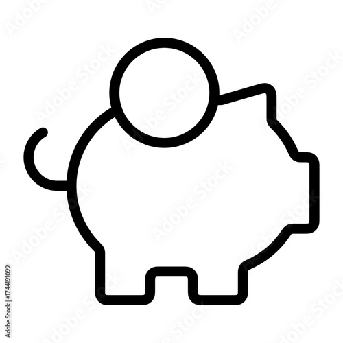Vector art of piggy bank icon vector