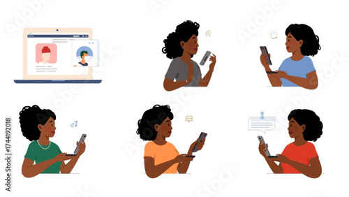 Woman Communicating and Interacting via Smartphone