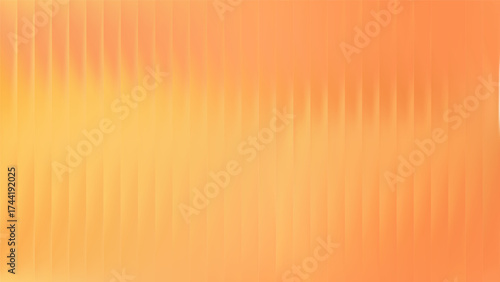 Orange gradient with glass texture abstract background. 3d ribbed plastic stripe design. Corrugated emboss panel reflection map. Aberration reed plexi wave bg. Acrylic stained fractal vector paper.