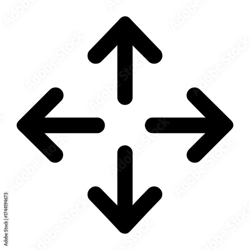 Black arrow symbol indicating four directions