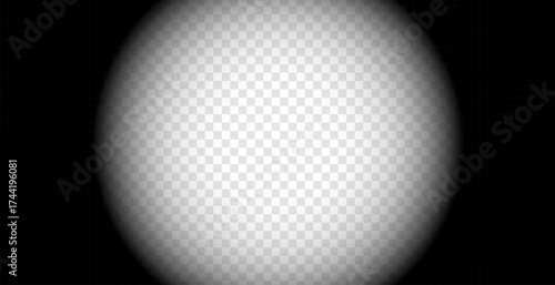 Black and white radial border vignette abstract background. Smooth gradient blend. Central light glow. Soft, blurred edges. Noise grain texture. Grayscale fade. Minimal monochrome light burst effect