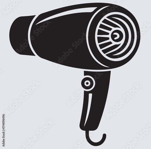hair dryer silhouette vector art illustration, hair dryer vector illustration