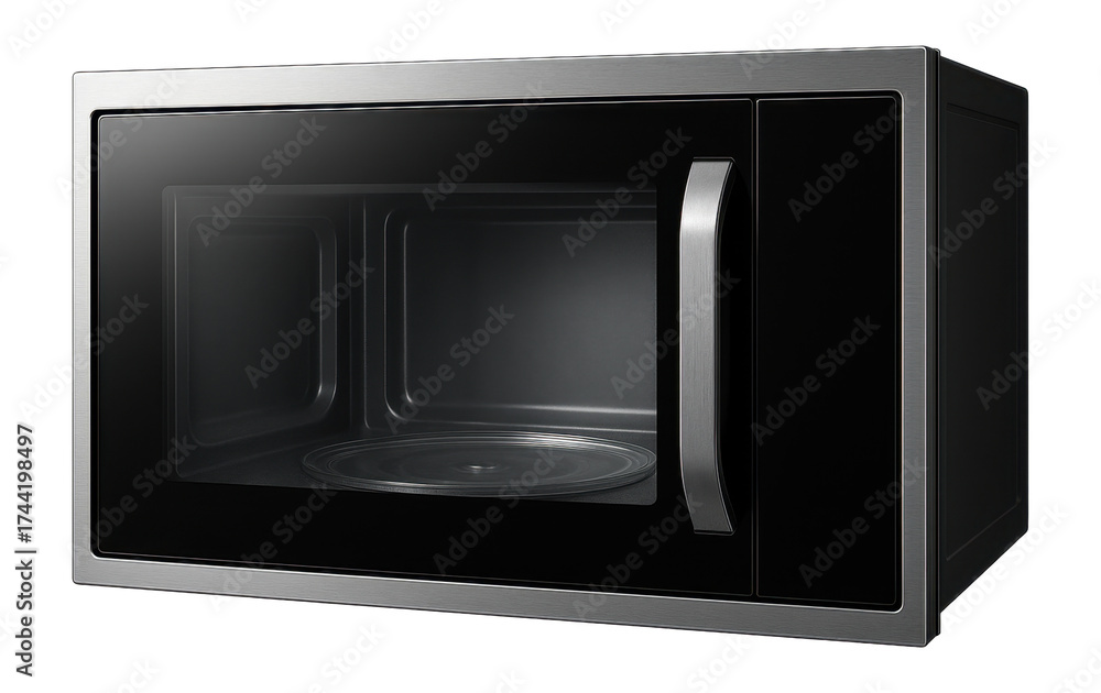 Fototapeta premium Built-in microwave featuring a ceramic enamel interior for effortless cleaning in a home.