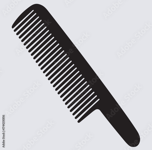 hair comb silhouette vector art illustration, comb isolated on white