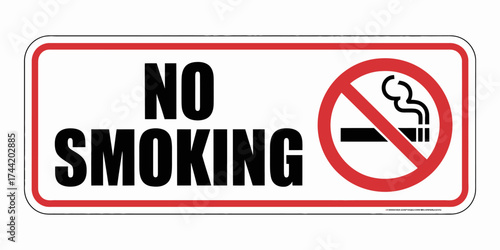 Free Download Clear No Smoking Sign with Prominent Symbol and Text for Health and Safety Awareness Campaigns in Public Areas - GFXLoad