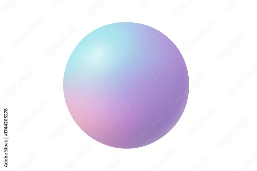 Fototapeta premium Floating pastel gradient sphere object on transparent background representing abstract and modern design