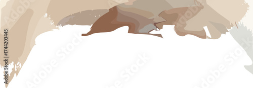 A minimalist abstract artwork features two faces about to kiss, created with fluid beige and brown tones that express intimacy, emotion, and harmony through organic silhouettes.