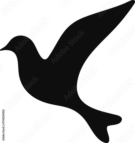 Simple continuous line drawing of a bird in flight isolated on transparent background