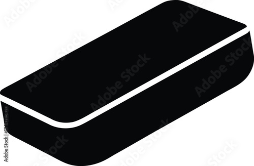 Black silhouette of an eraser on a  transparent  background