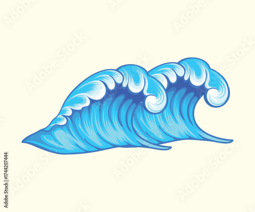 high two Water Wave illustration design