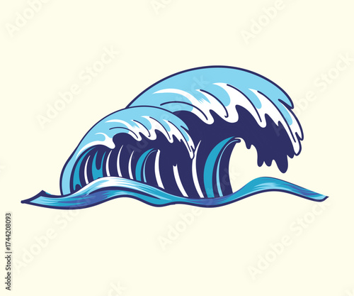 sea water wave high speed  illustration design