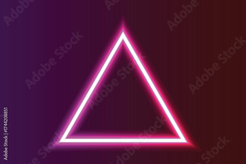 Glowing Neon Triangle Pink Purple Gradient Background Geometric Shape vector 1