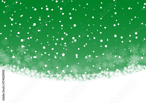 雪の背景緑