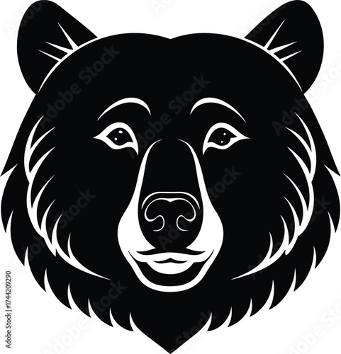 This vector illustration features the head of a wild lion or wolf, perfect for a tattoo or mascot design