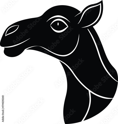 Vector illustration of a cute white horse head cartoon for farm animal or pony drawing