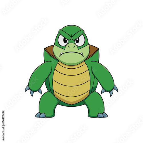 Turtle Angry Cartoon Vector Illustration