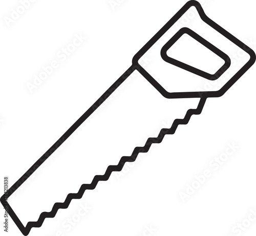 Woodworking Hand Saw Outline Drawing