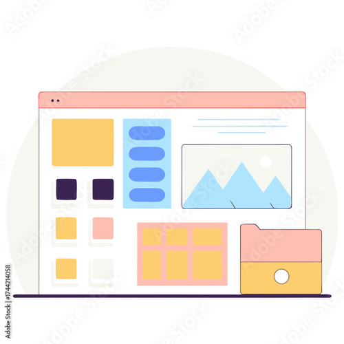 Webpage Interface Displaying Brand Identity Design Elements