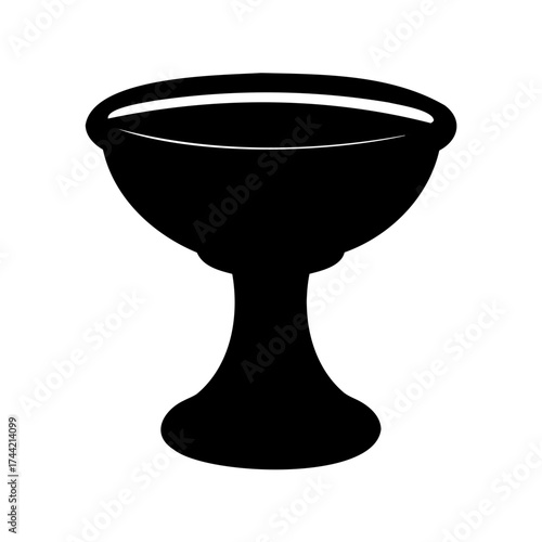 Elegant Black Chalice Silhouette Against White Background a Timeless Classic Design