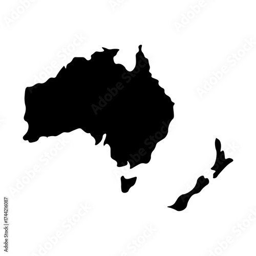 Australia silhouette. Australia continent silhouette