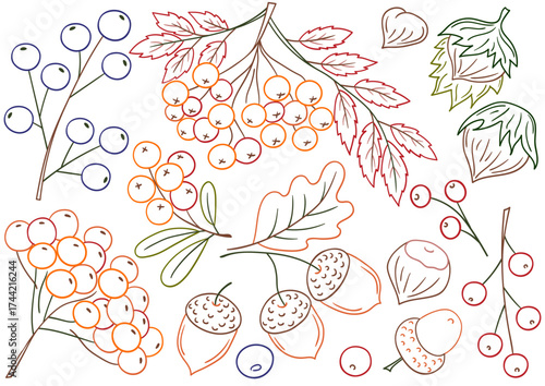 Set of illustrations for postcards, flyers, banners