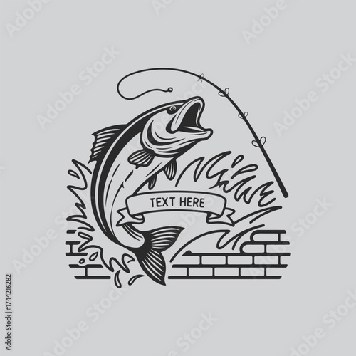 Large mouth Bass Bold Fishing Adventure Graphic