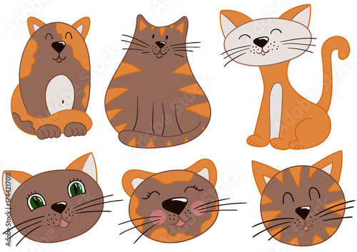 Set of illustrations for postcards, flyers, banners