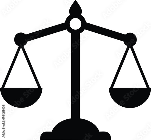 Black silhouette of a scale, vector of justice