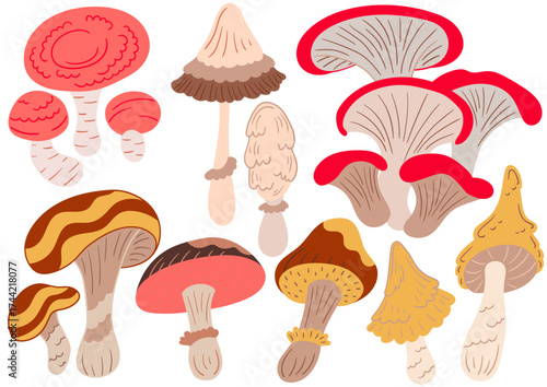Set of illustrations for postcards, flyers, banners