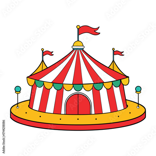 A nostalgic circus vintage scene filled with classic tents, retro posters, clowns, and performers capturing the magic, charm, and timeless joy of the old carnival days.
